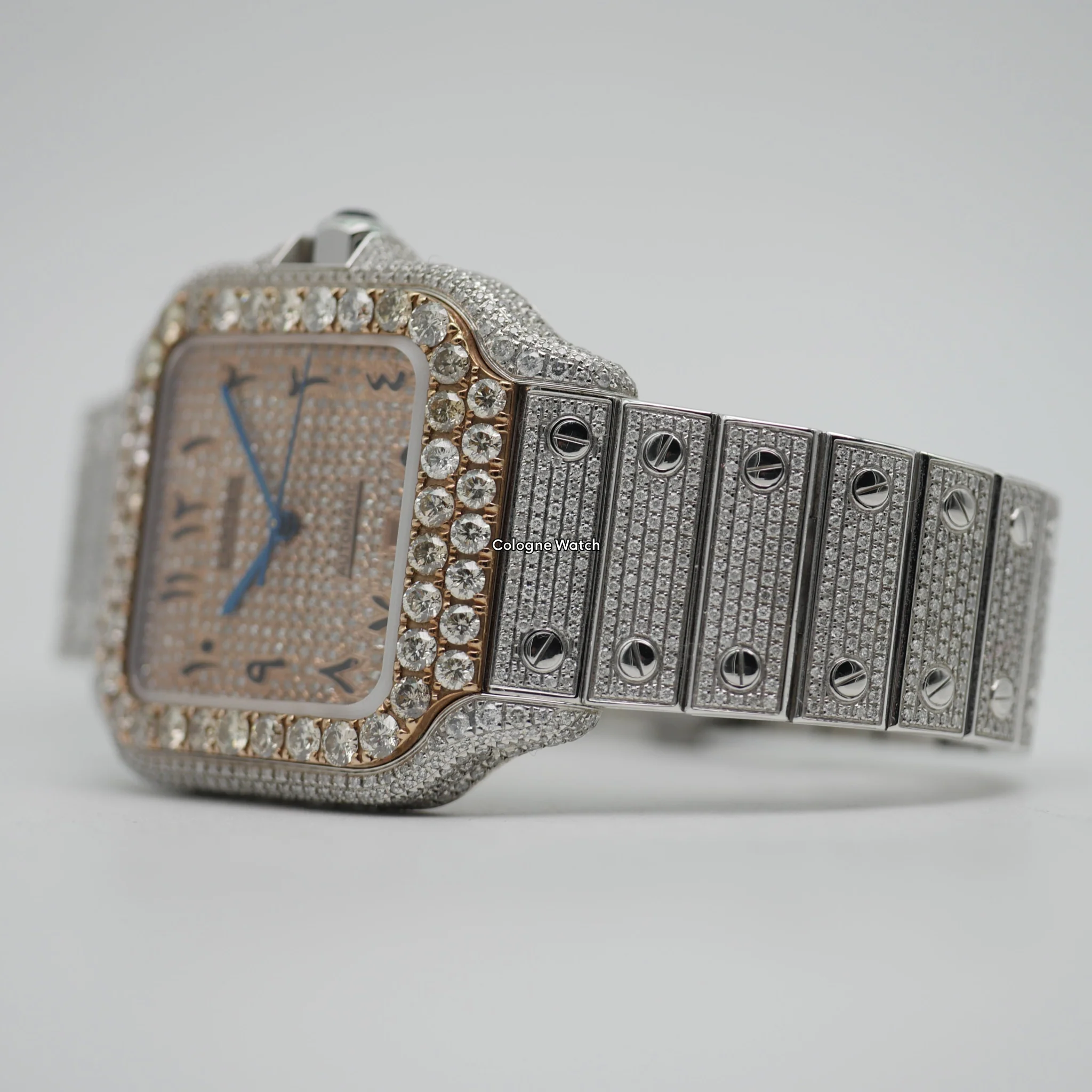 Cartier Santos Iced Out Stahl / Roségold WSSA0018 - 2021 - Image 3