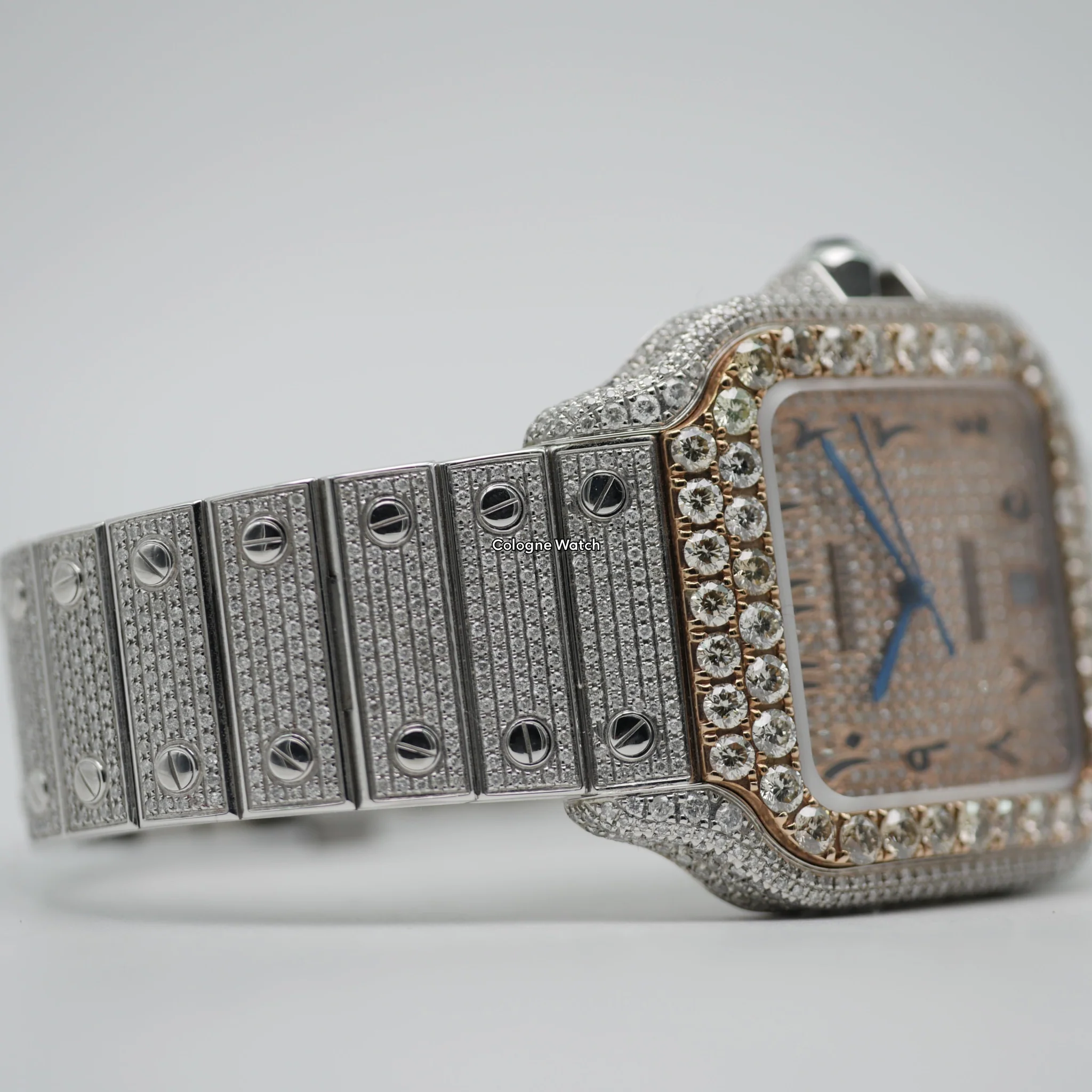 Cartier Santos Iced Out Stahl / Roségold WSSA0018 - 2021 - Image 4