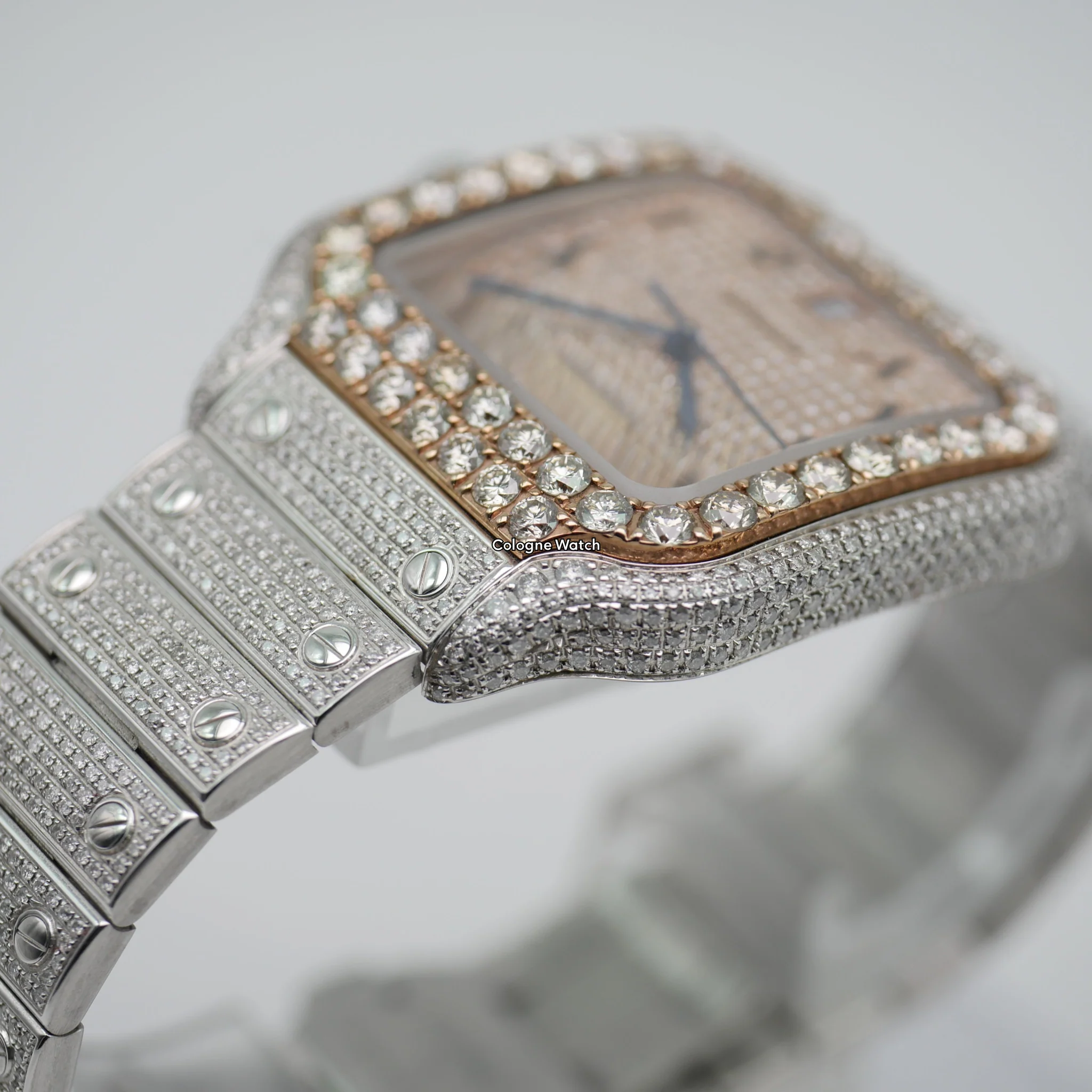 Cartier Santos Iced Out Stahl / Roségold WSSA0018 - 2021 - Image 7