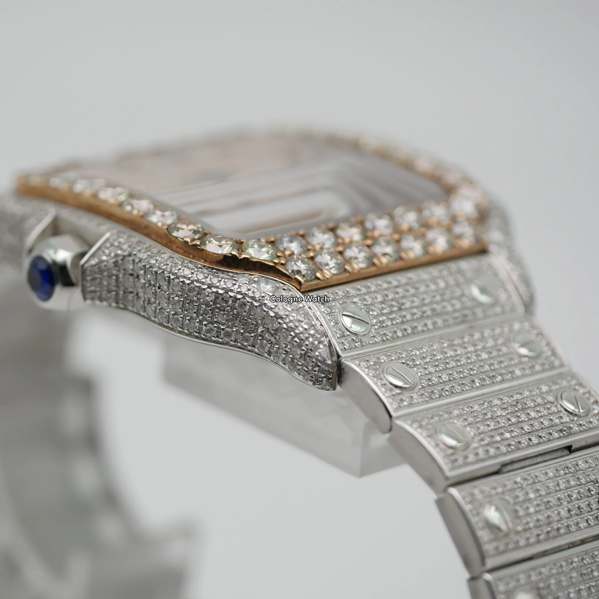 Cartier Santos Iced Out Stahl / Roségold WSSA0018 - 2021 - Image 8