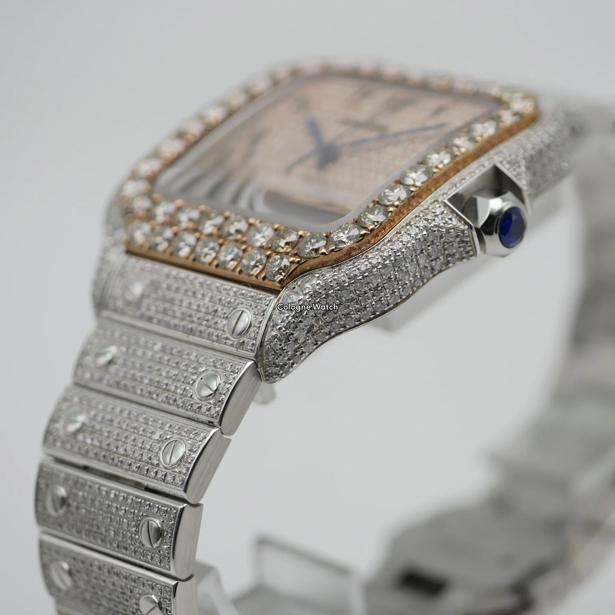 Cartier Santos Iced Out Stahl / Roségold WSSA0018 - 2021 - Image 9